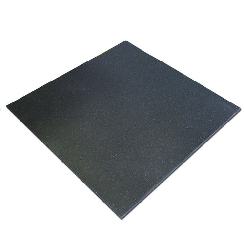 Commercial Rubber Gym Flooring Tile - 15mm - Black with Blue Fleck